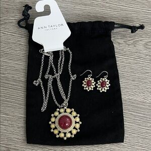 Ann Taylor Burgundy Jewelry Set